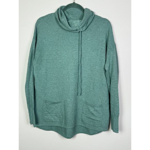 Dakini Anthropologie Blue Green Ribbed Pullover Oversized Cotton Jumper, Size M - Picture 1 of 5